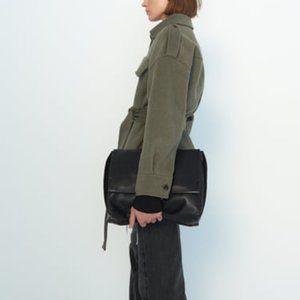 ZARA Tie Belt Wool Shacket